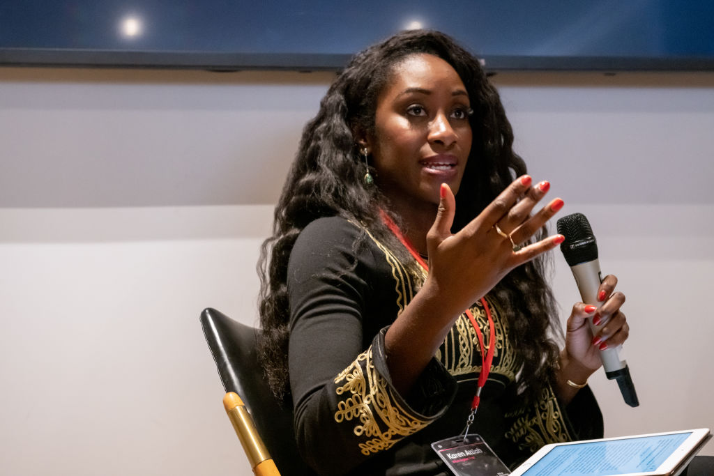 OSLO, NORWAY - MAY 28: Washington Post Editor Karen Attiah leads a discussion on Saudi hacking techniques at the Oslo Freedom Forum 2019 on May 28, 2019 in Oslo, Norway. (Photo by Julia Reinhart/Getty Images)