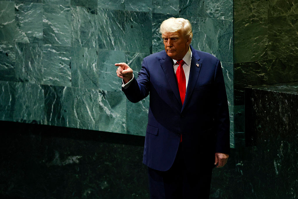 NEW YORK, NEW YORK - SEPTEMBER 23: U.S. President Donald Trump departs after speaking during the 80th session of the UN’s General Assembly (UNGA) at the United Nations headquarters on September 23, 2025 in New York City. World leaders convened for the 80th Session of UNGA, with this year’s theme for the annual global meeting being “Better together: 80 years and more for peace, development and human rights.” (Photo by Chip Somodevilla/Getty Images)