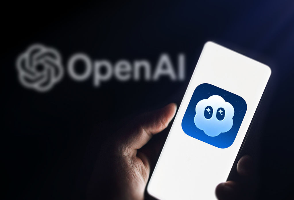 BEIJING, CHINA - OCTOBER 10: In this photo illustration, the logo of Sora, a social media app developed by OpenAI, is displayed on a smartphone screen on October 10, 2025 in Beijing, China. (Photo by VCG/VCG via Getty Images)